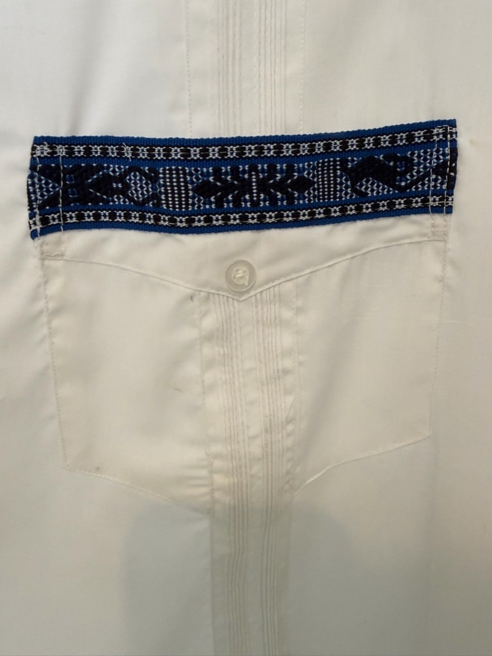 Guayabera Authentica White Embroidered 4-Pocket Guayabera Shirt Men’s Size 44 - Picture 4 of 10
